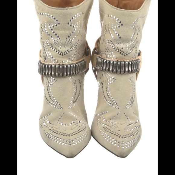 ISABEL MARANT MILWAUKEE Suede studded Boots, Size: FR 37 - Picture 4 of 7